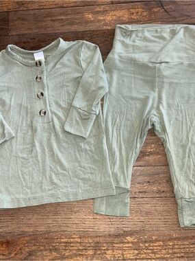 Lou Lou & Company Sage Green Two-Piece Pajama Set